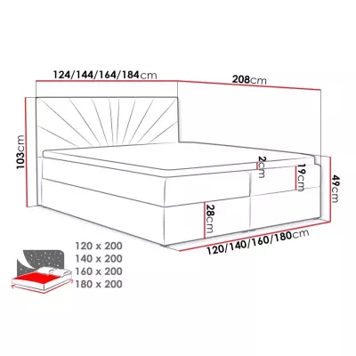 Boxspringová jednolôžková posteľ 120x200 TOMASA 4 - béžová + topper ZDARMA