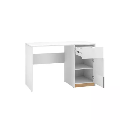 Písací stôl ARANA - biely / dub castello / grafitový