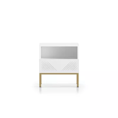 Nočný stolík ADELE 3 - biely / zlatý