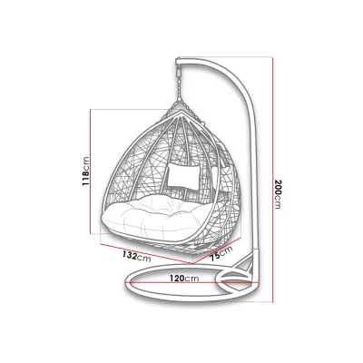 Záhradné dvojmiestne hojdacie kreslo BANSTOR - čierne / krémové