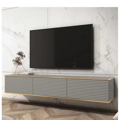 Stolík pod TV REFUGIO - 175 cm, šedý