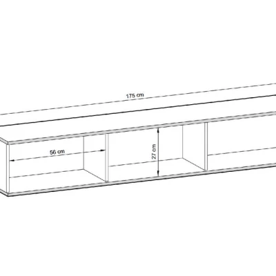 Stolík pod TV REFUGIO - 175 cm, šedý