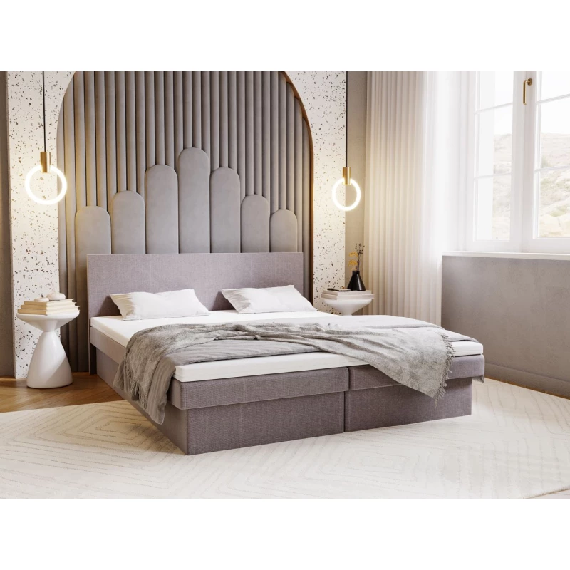 Čalúnená posteľ 180x200 AVRIL 1 s úložným priestorom - svetlo šedá 1