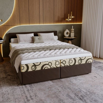 Čalúnená posteľ 140x200 SUVI 1 s úložným priestorom - hnedá