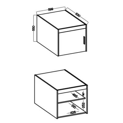 Jednodverová nadstavba na skriňu PILINA - biela