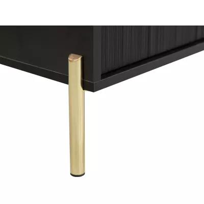 Televízny stolík PARKERA - čierny / zlatý + LED osvetlenie ZDARMA