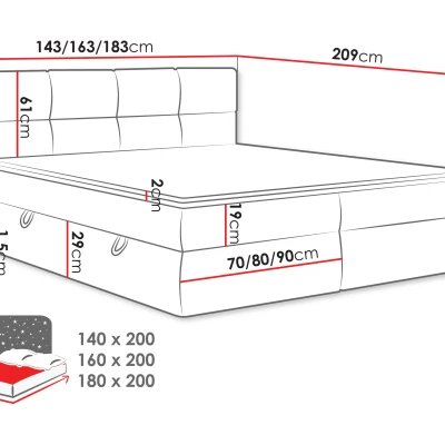 Americká manželská posteľ 140x200 ZENDER - studená béžová + topper ZDARMA