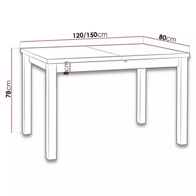 Rozkladací stôl do kuchyne 120x80 cm ARGYLE 5 - biely