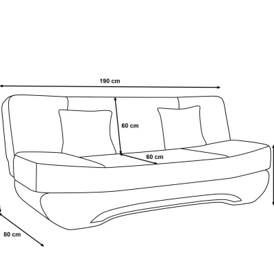 Rozkladacia pohovka LOANA - čierna / vzor hnedá