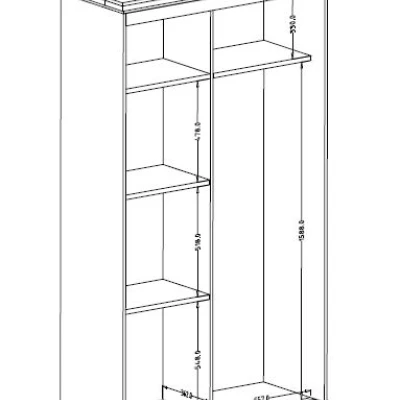 Predsieňová skriňa 121 cm DIBOLL - dub lefkas / zelená