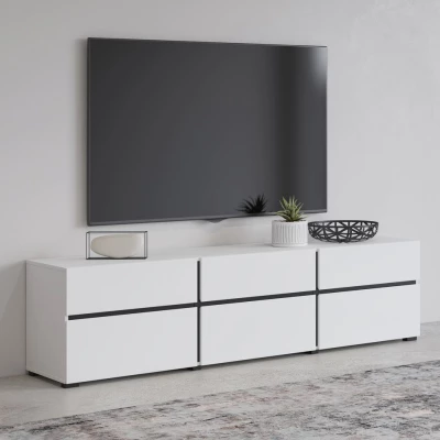 TV stolík GLENROSE - biely / čierny