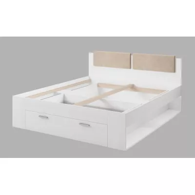 Manželská posteľ so šuplíkom 140x200 CROSBY - jaseň abisko biely