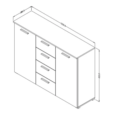 Kombinovaná komoda CROWEL - dub san remo / biela