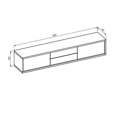 Závesný TV stolík so šuplíkmi IRVING 2 - dub olejovaný / antracitový