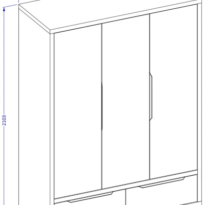 Kombinovaná šatníková skriňa 145 cm BULLARD - dub wotan