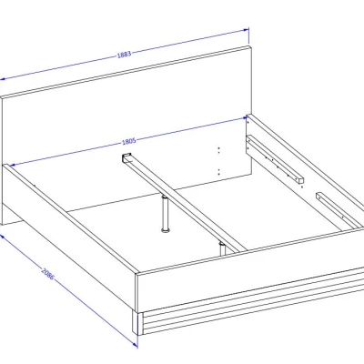 Dvojlôžková posteľ 180x200 BULLARD - dub wotan