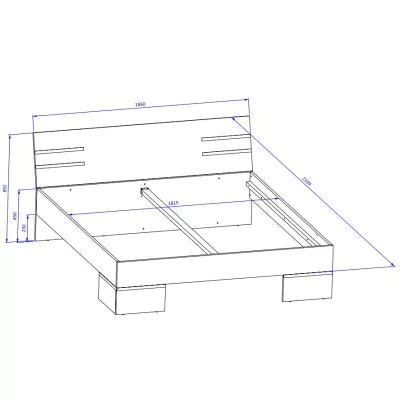 Manželská posteľ 180x200 CLYDE - biela / čierna