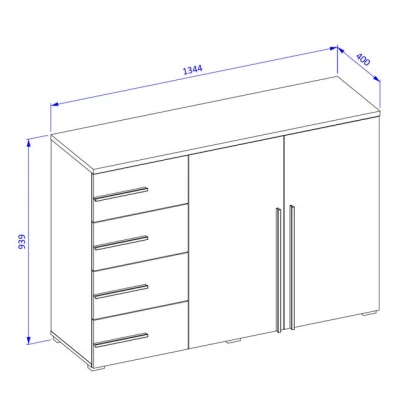 Kombinovaná komoda CLYDE - biela / čierna
