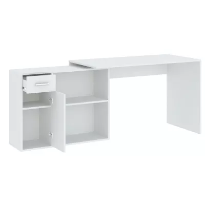 Rohový písací stôl WESLACO - biely