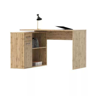Rohový písací stôl WESLACO - dub wotan