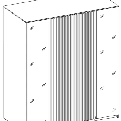 Veľká skriňa 200 VERU so zrkadlami - čierna / dub evoke / dub evoke