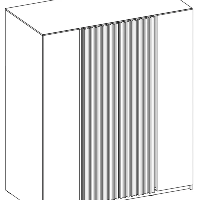 Priestranná skriňa 200 VERU - čierna / dub evoke / čierna