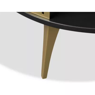Konferenčný stolík STIFF - zlatý / molet čierny