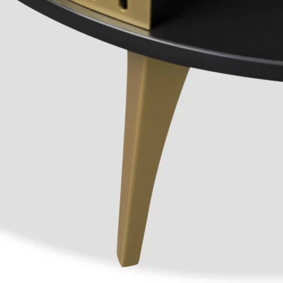 Konferenčný stolík STIFF - zlatý / pietra grigia čierny