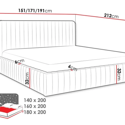 Manželská posteľ s úložným priestorom 140x200 GRINGO - ružová