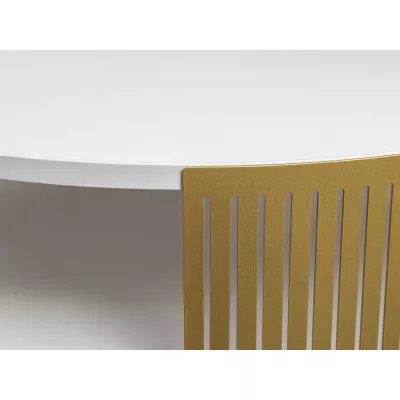 Konferenčný stolík REXIO - zlatý / arktický biely