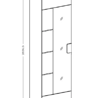 Šatníková skriňa 61 cm do predsiene COLORADO - san remo / biela