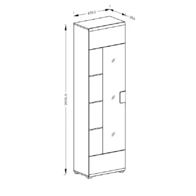 Šatníková skriňa 61 cm do predsiene COLORADO - san remo / biela
