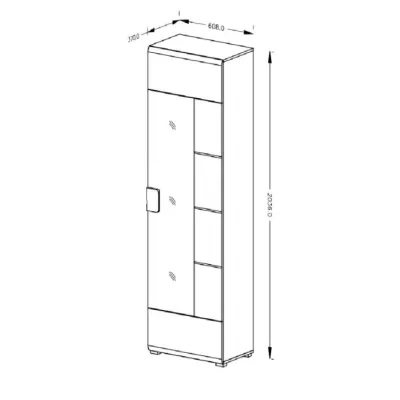 Šatníková skriňa 61 cm do predsiene COLORADO - san remo / biela