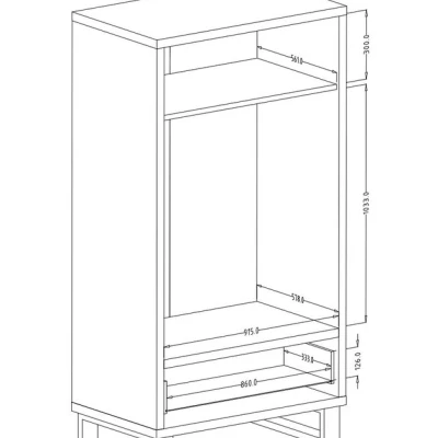 Šatníková skriňa so šuplíkom 99 cm BULLARD - dub wotan