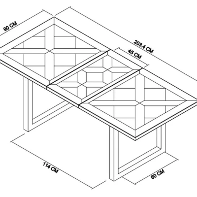 Rozkladací jedálenský stôl 158-203 ELIJA - dub / grafitový