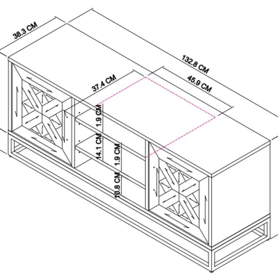 Luxusný TV stolík ELIJA - dub / čierny / grafitový