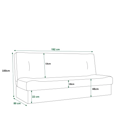 Rozkladacia pohovka STEFANIA s úložným priestorom - fľaškovo zelená