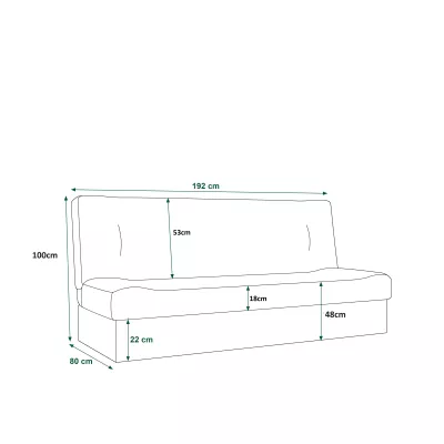 Rozkladacia pohovka STEFANIA s úložným priestorom - fľaškovo zelená