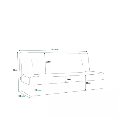 Rozkladacia pohovka GAMBI s úložným priestorom - tmavo hnedá