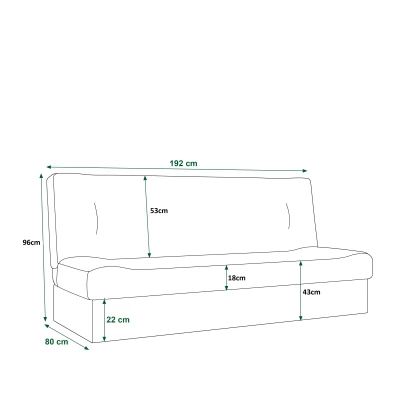 Rozkladacia pohovka GAMBI s úložným priestorom - fľaškovo zelená