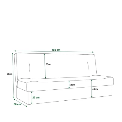 Rozkladacia pohovka GAMBI s úložným priestorom - horčicová