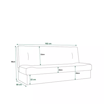 Rozkladacia pohovka GAMBI s úložným priestorom - horčicová