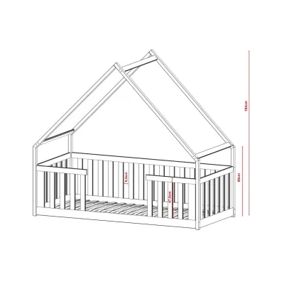 Detská posteľ domček 80x180 DAMTON - biela