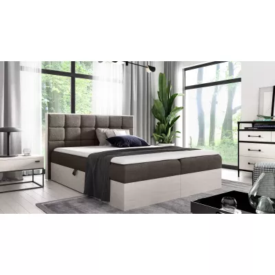 Kontinentálna posteľ 180x200 CHANTELLE 1 - nordic teak / hnedá + topper ZDARMA