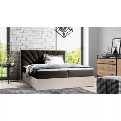 Kontinentálna posteľ 180x200 CHANTELLE 7 - nordic teak / hnedá + topper ZDARMA