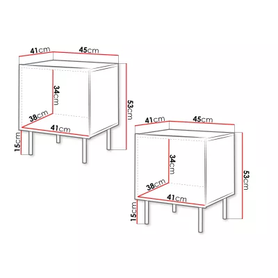 Set 2x nočný stolík ANGET - orech