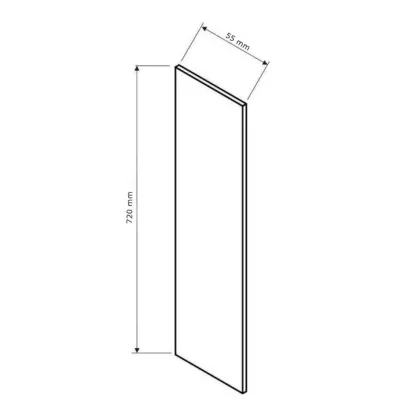 Kuchynský bočný sokel UNIT - 55x72 cm, antracit