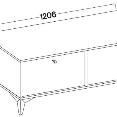 TV stolík IROS 1 - grafitovo čierny / zlatý