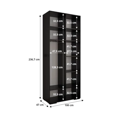 Šatníková skriňa SAVELA 1 - 100 cm, kašmír