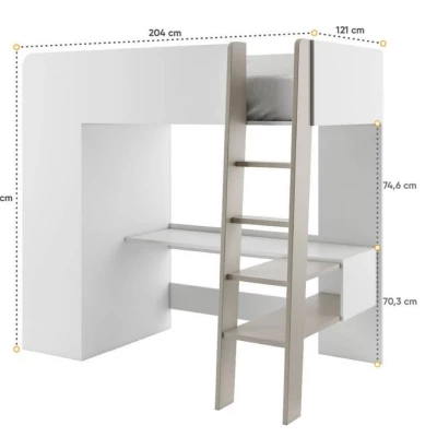 Multifunkčná detská poschodová posteľ 90x200 MILIA - congo / biela